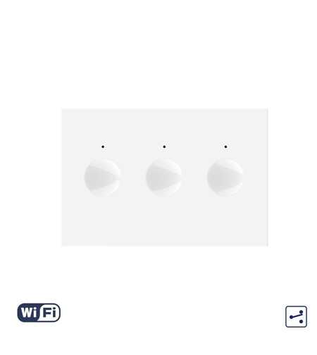 Modul Intrerupator Triplu Cap Scara / Cruce Wi-Fi cu Touch LIVOLO, standard italian – Serie Noua, Alb