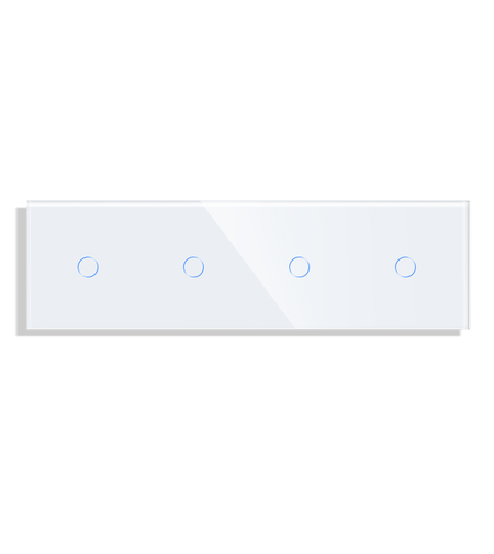Panou 4 Intrerupatoare Simple cu Touch din Sticla LUXION, alb