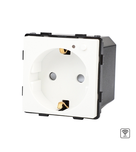 Modul Priza Inteligenta Wi-Fi cu Monitorizare Consum, Fara Rama Din Sticla LUXION, alb