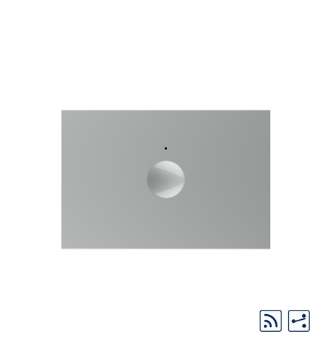 Modul intrerupator simplu cap scara / cap cruce wireless cu touch Livolo standard Italian, Serie noua, gri