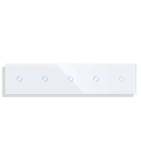 Panou 5 Intrerupatoare Simple cu Touch din Sticla LUXION, alb