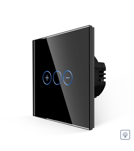 Intrerupator Simplu cu Variator cu Touch din Sticla  LUXION, negru