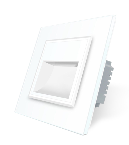 Lampa de veghe LED Livolo cu rama din sticla, alb