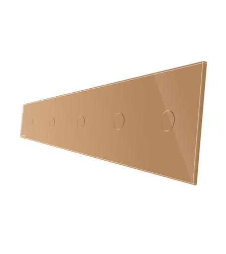 Panou 5 intrerupatoare simple cu touch Livolo din sticla, auriu