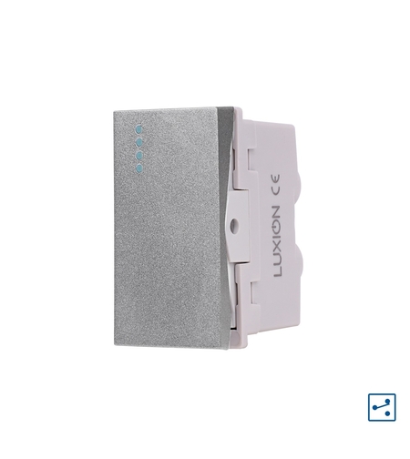 Modul Intrerupator Simplu Cap-Cruce Mecanic 1M LUXION, Standard Italian, gri