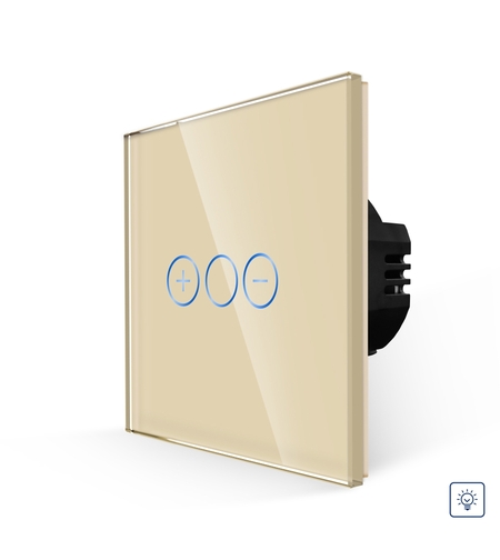 Intrerupator Simplu cu Variator cu Touch din Sticla  LUXION, auriu