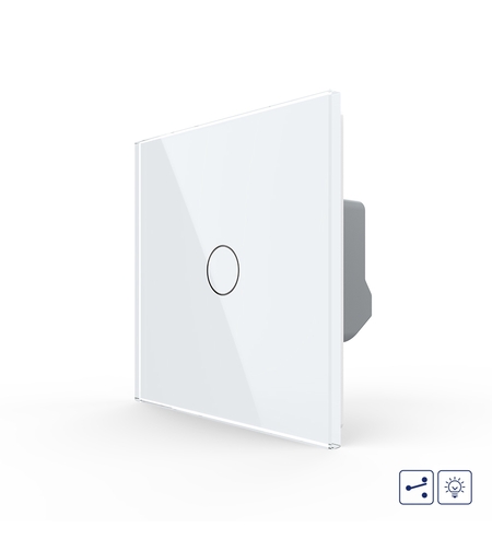 Intrerupator Simplu Cap Scara, Dimmer cu Touch LIVOLO - Serie Noua, alb