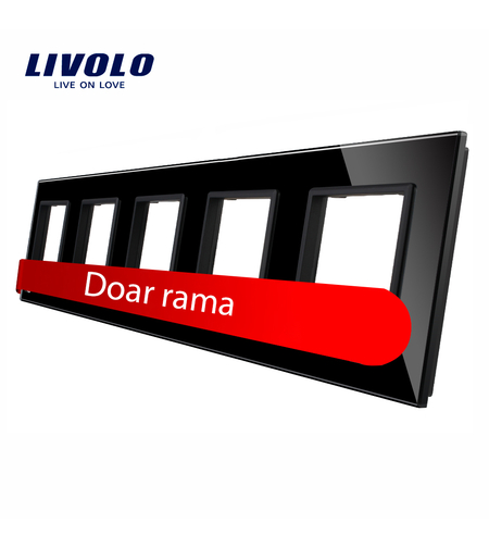 Rama cvintuplu din sticla Livolo, negru