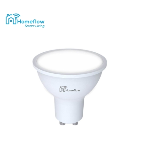Bec inteligent LED Wireless Homeflow B-5002, GU10, 5W (35W), 300lm, dimabil, lumina calda/ rece, Control de pe telefonul mobil