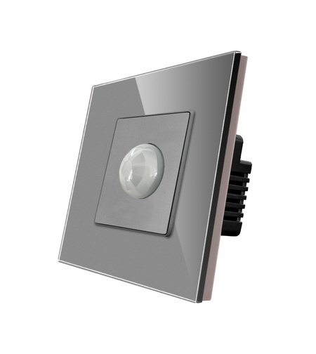 Senzor de Miscare PIR LUXION cu Rama din Sticla, gri