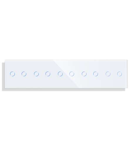 Panou 5 Intrerupatoare Duble cu Touch din Sticla LUXION, alb