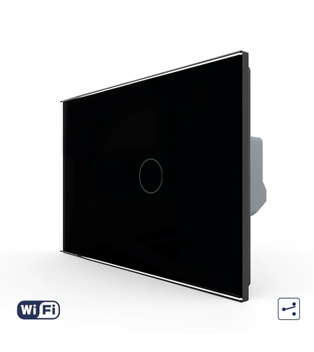 Intrerupator Simplu Cap Scara / Cruce Wi-Fi cu Touch LIVOLO, standard italian – Serie Noua, negru