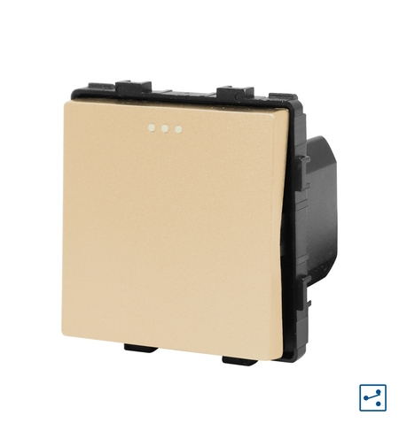 Modul Intrerupator Simplu Cruce Mecanic LUXION, auriu