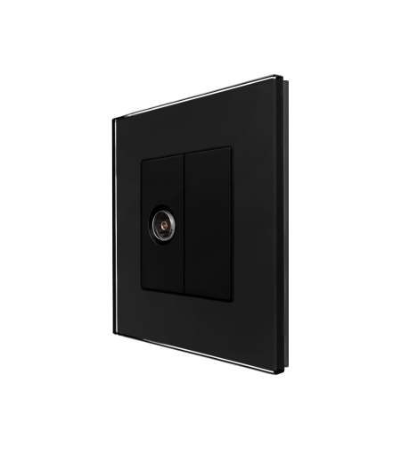 Priza TV cu Rama din Sticla LUXION, negru