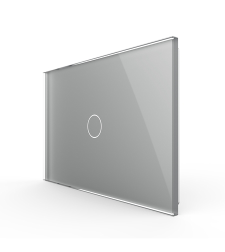 Panou intrerupator simplu cu touch Livolo din sticla, standard Italian - Serie noua, gri