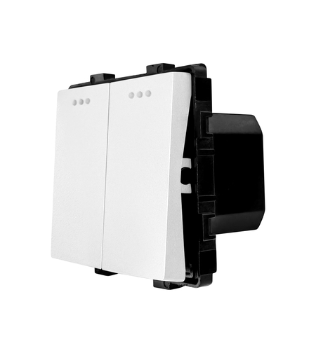 Modul Intrerupator Dublu Mecanic LUXION, alb