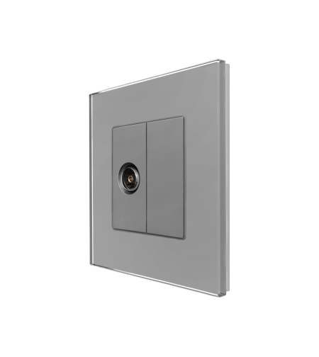 Priza TV cu Rama din Sticla LUXION, gri