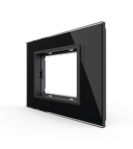 Rama din sticla Livolo standard Italian 3 module - Serie noua, negru