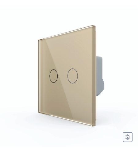 Intrerupator Dublu cu Variator LIVOLO cu Touch Din Sticla - Serie Noua, auriu