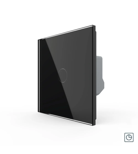 Intrerupator Simplu cu Timer LIVOLO Din Sticla - Serie Noua, negru