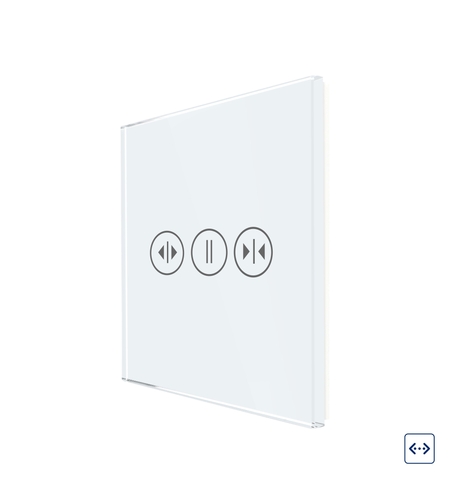 Panou Intrerupator Draperii cu Touch Din Sticla LUXION, alb