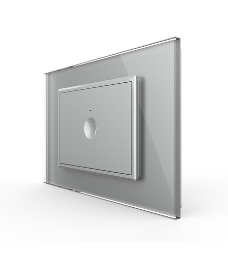 Intrerupator simplu cu touch Livolo cu rama din sticla, standard Italian - Serie noua, gri