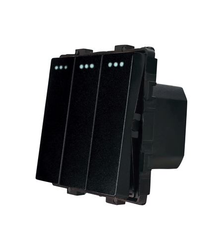 Modul Intrerupator Triplu Mecanic LUXION, negru