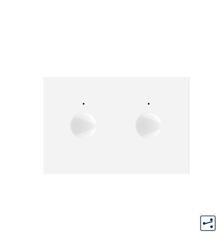 Modul intrerupator dublu cap scara / cap cruce cu touch Livolo standard Italian, Serie noua, alb