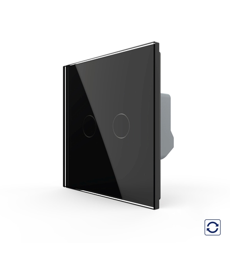 Intrerupator Dublu cu Revenire / Reset cu Touch LIVOLO - Serie Noua, negru