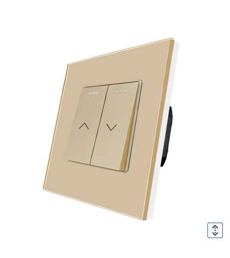 Intrerupator Jaluzele Mecanic LUXION cu Rama din Sticla, auriu