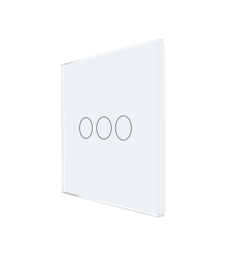Panou Intrerupator Triplu cu Touch Din Sticla LUXION, alb