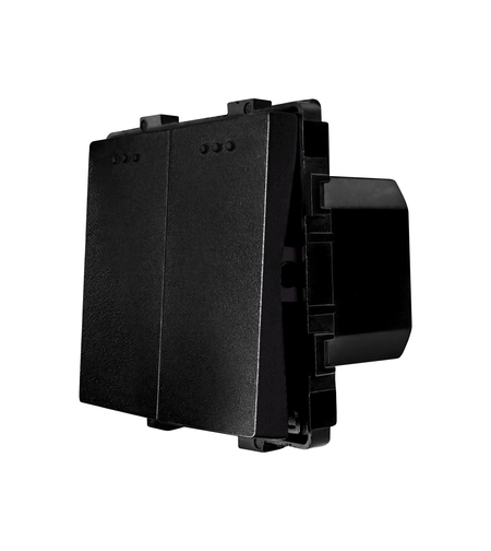 Modul Intrerupator Dublu Mecanic LUXION, negru