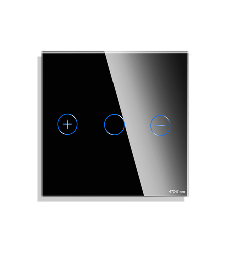 Panou Intrerupator Variator cu Touch Mini din Sticla LUXION, negru