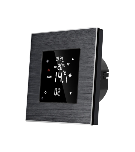 Termostat Wi-Fi pentru incalzirea electrica LUXION cu Rama din Aluminiu, negru