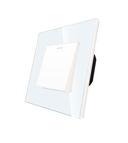 Intrerupator Simplu Mecanic LUXION cu Rama din Sticla, alb