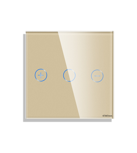 Panou Intrerupator Variator cu Touch Mini din Sticla LUXION, auriu