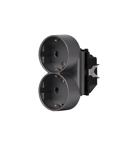 Modul Priza Dubla LUXION Pentru Doza Simpla, gri