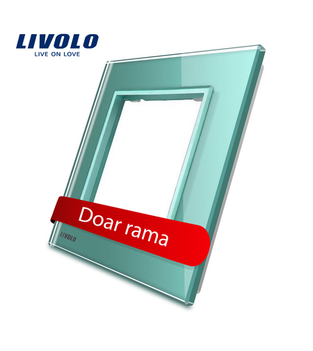 Rama priza simpla Livolo din sticla, verde