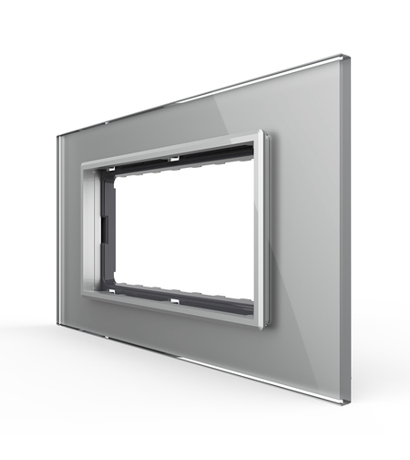 Rama din sticla Livolo standard Italian 4 module - Serie noua, gri