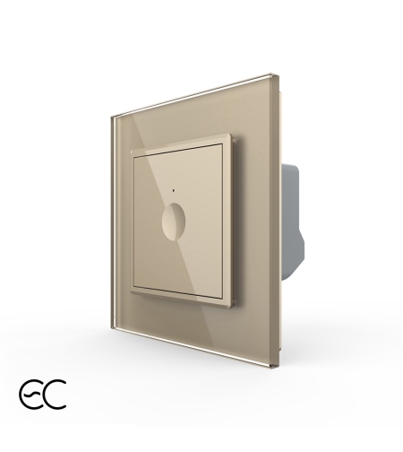 Intrerupator Simplu cu Touch LIVOLO cu Rama din Sticla - Protocol ZigBee EC, auriu