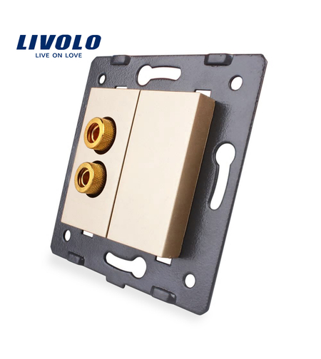 Priza cu mufa pentru redare sunet Livolo, auriu