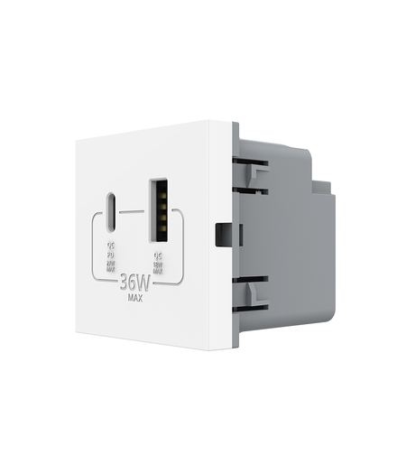 Modul Priza USB-A + USB-C LIVOLO – Serie Noua, alb