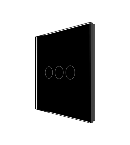 Panou Intrerupator Triplu cu Touch Din Sticla LUXION, negru