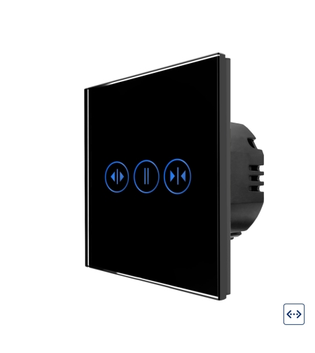 Intrerupator Draperie cu Touch din Sticla LUXION, negru