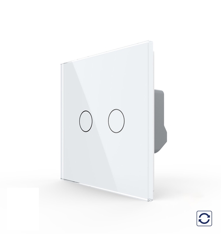 Intrerupator Dublu cu Reset si Contact Uscat LIVOLO - Serie Noua, alb