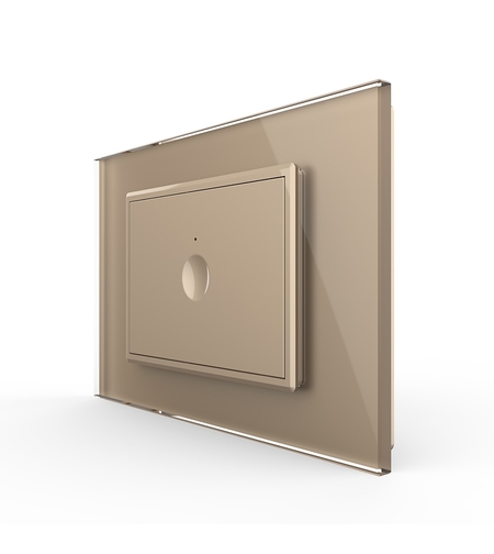 Intrerupator simplu cu touch Livolo cu rama din sticla, standard Italian - Serie noua, auriu