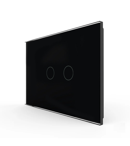 Intrerupator Dublu cu Touch LIVOLO din Sticla – Standard Italian, negru