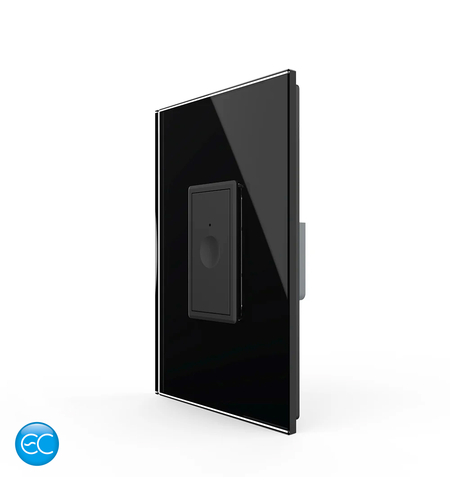 Intrerupator Simplu cu Touch Livolo cu Rama Din Sticla 1M, Zigbee EC, negru
