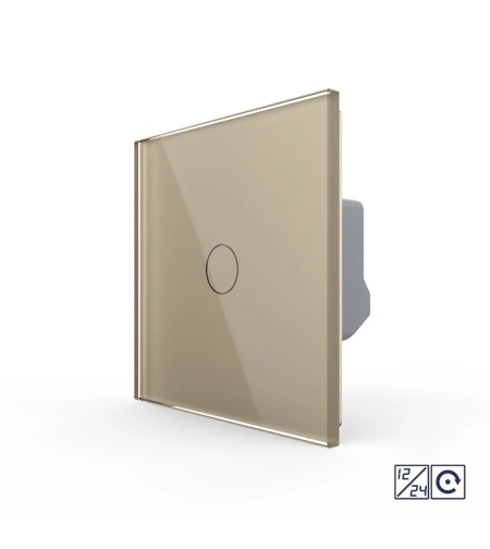 Intrerupator Simplu cu Revenire, Contact Uscat si 12/24V cu Touch LIVOLO – Serie Noua, auriu