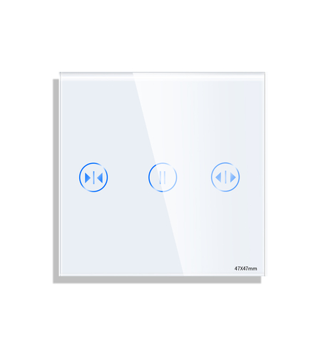 Panou Intrerupator Jaluzele cu Touch Mini din Sticla LUXION, alb